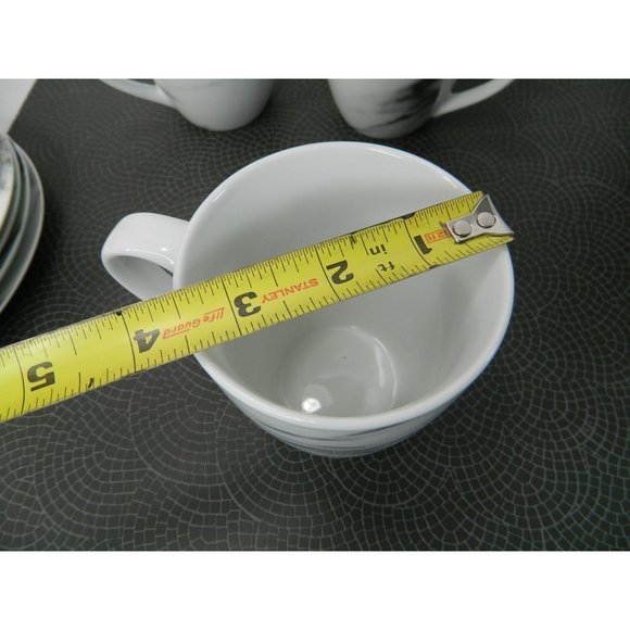 Marble Design Mugs Set of 4 H2K Home to Kitchen Porcelain Marble Effect Cups - Picture 6 of 12